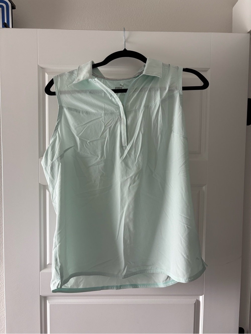 Puma Sleeveless Polo Tank in Mint Green